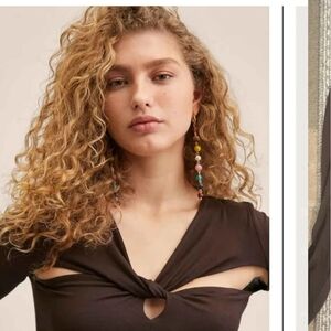 Mango brand brown cut out top size Large